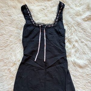 Princess Polly Carta Black Dress with Pink Ribbon Trim US Size 0